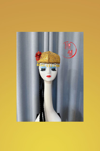 新疆舞蹈帽子维族小花帽少数民族舞蹈头饰帽子四角帽带辫子帽子