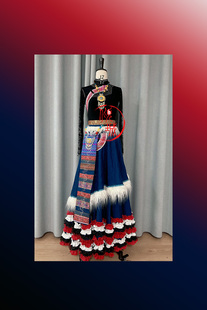 藏族独舞剧目民族民间舞蹈曲目艺考定制演出服棉麻