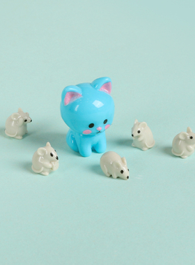 立体树脂猫老鼠动物车载桌面摆件