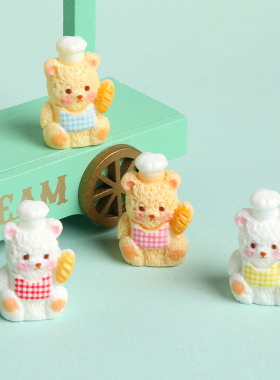 卡通厨师小熊树脂车载桌面摆件