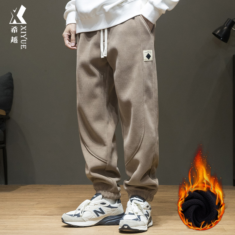 希越尼雪尔加绒奥粒绒休闲卫裤