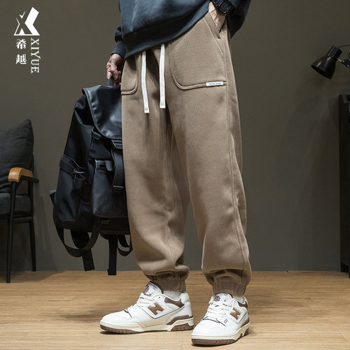 8XL加大雪尼尔重磅运动束脚卫裤