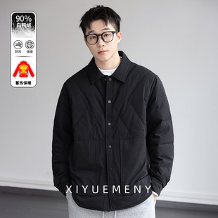 90白鸭绒工装轻薄羽绒服男士冬季新款宽松大码保暖百搭休闲外套潮