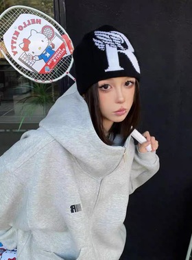 FDR美式拉链开衫上衣灰色情侣重磅高领空气层连帽卫衣外套ins潮