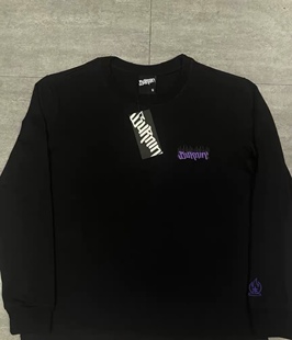 BURNIN*小火苗火焰横排长袖T恤男休闲百搭宽松街头美式打底衫上衣