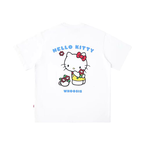 【HELLO KITTY联名】WHOOSIS 花束短袖T恤男女情侣潮校园宽松