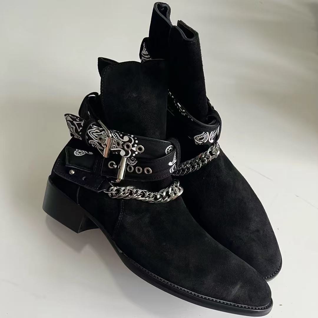 thumbnail for 【In Stock, Ships Instantly】Xia Xiaoyu's Self-Designed Paisley Chelsea Ankle Boots, the Most Popular High-Street Shoes on the Market