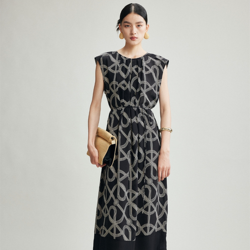 真丝印花连衣裙ML-708