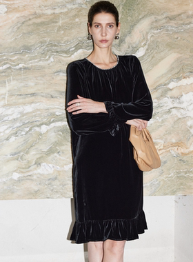 真丝丝绒连衣裙ML-S-050
