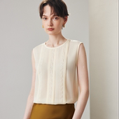 鬼绉ML 真丝无袖 蕾丝小衫 338