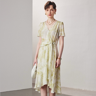 气质风14姆米02双绉真丝连衣裙-ML-334