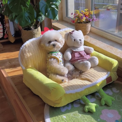 可拆洗宠物狗窝冬季保暖可爱小型犬泰迪博美比熊狗床狗沙发垫子