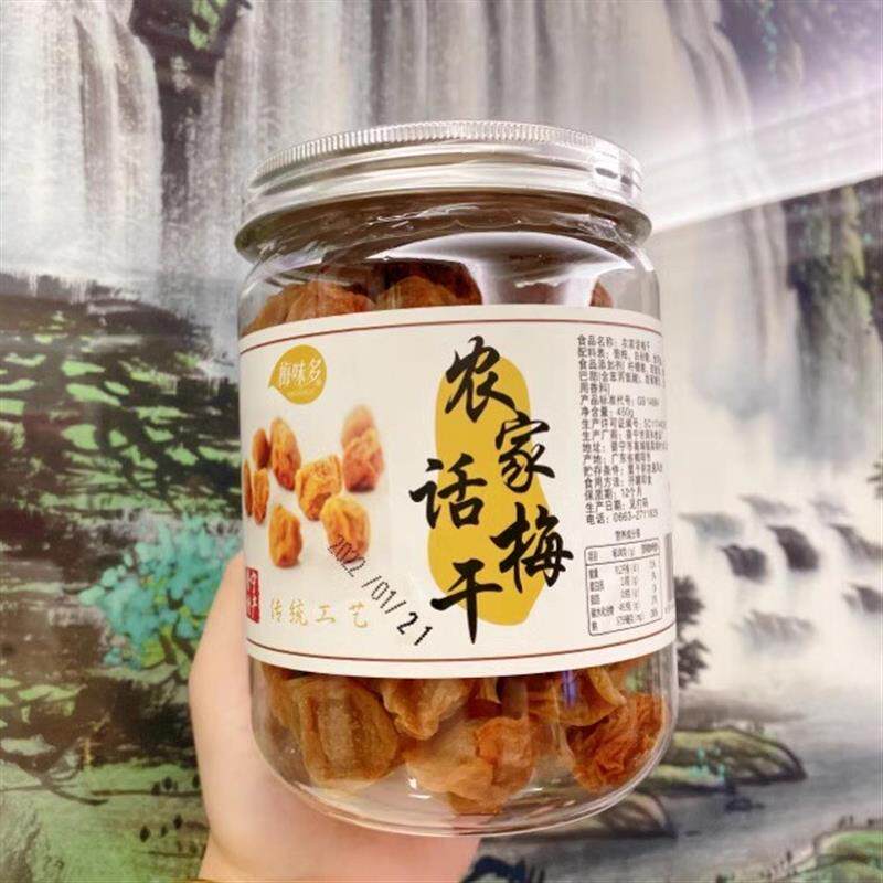 -农家话梅干潮汕网红农家自制咸味话梅450g 休闲开胃零食 梅类制
