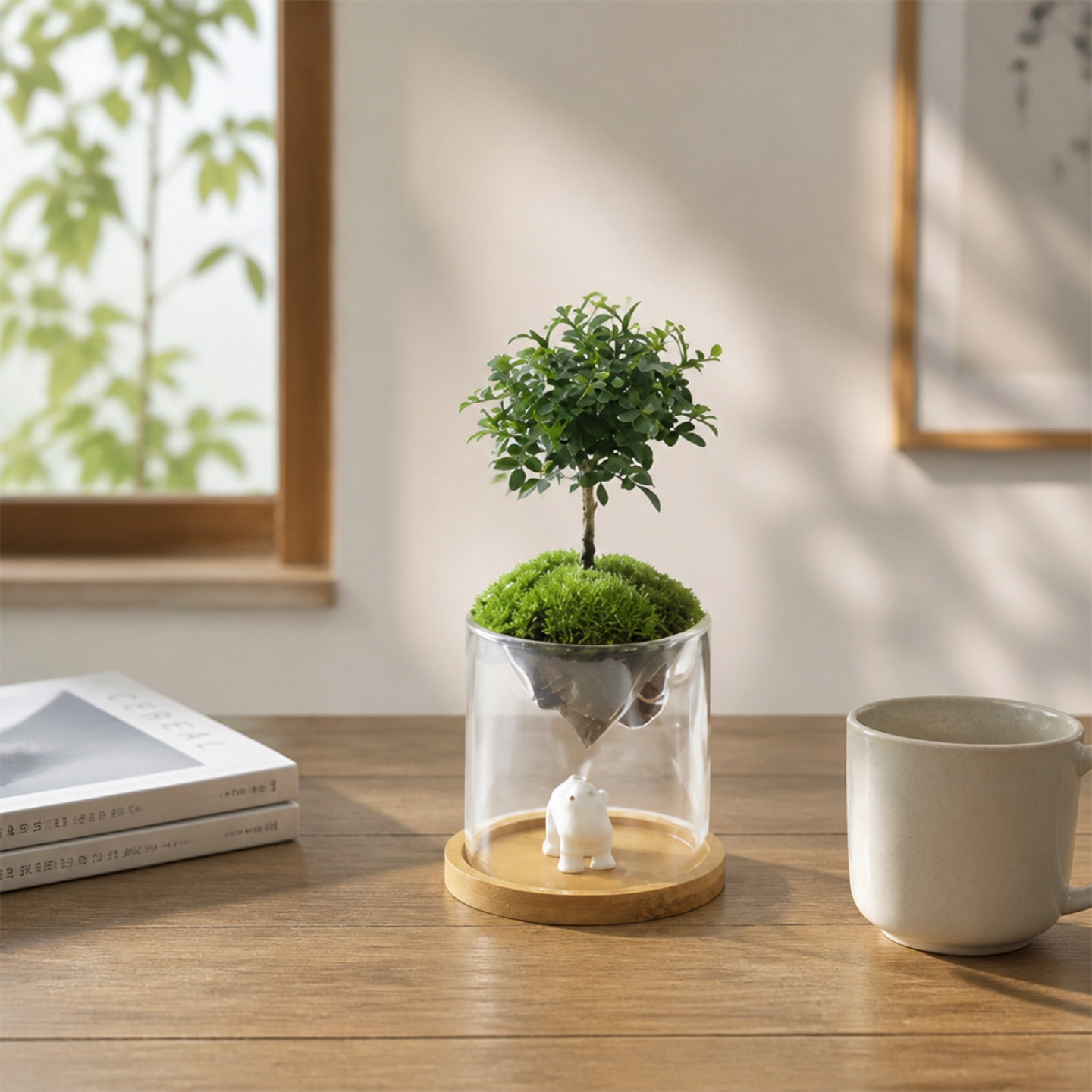 狼尾蕨苔藓微景观造景植物九里香盆栽小型罗汉松盆景绿植摆件好养