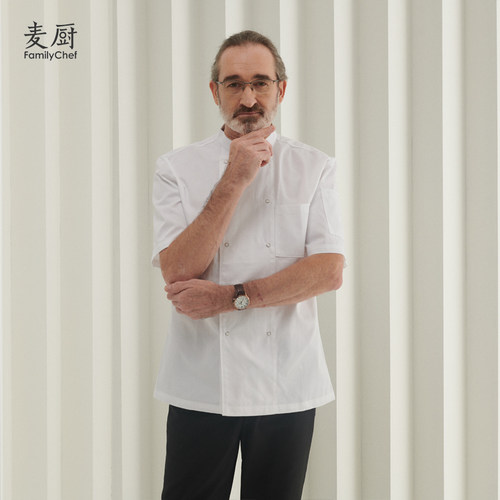 短袖套装夏季厨师工作服薄款透气