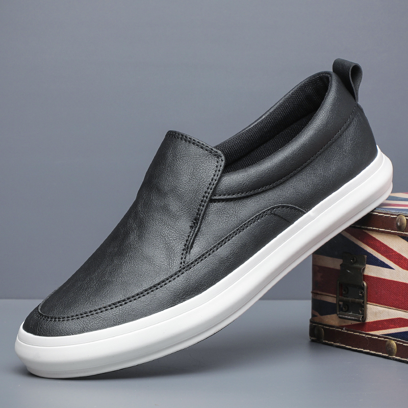 宝达平底一脚蹬休闲皮鞋