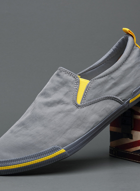 宝达帆布男鞋春季新款潮鞋低帮老北京布鞋韩版潮流一脚蹬懒人鞋子