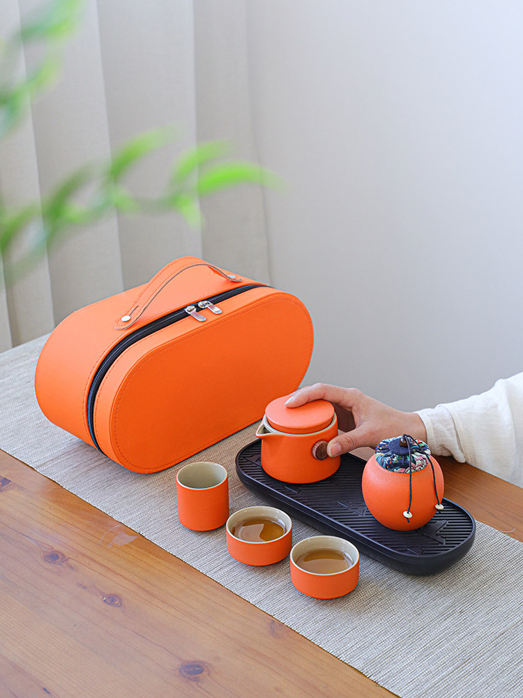 玖顺功夫旅行茶具套装便携式户外旅游泡茶露营装备 小套快客杯茶