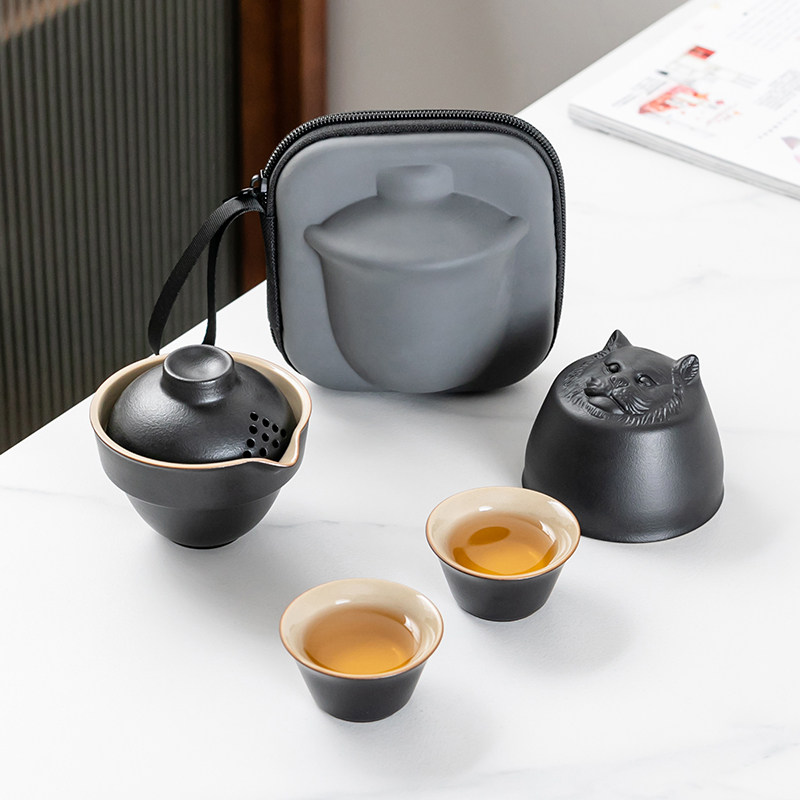 12生肖旅行茶具泡茶壶小套装快客杯简约便携式户外随身一壶杯三杯