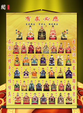 上方全仙图全神图道家全堂神像卷轴画仙家卷轴挂画堂口挂图黑老太