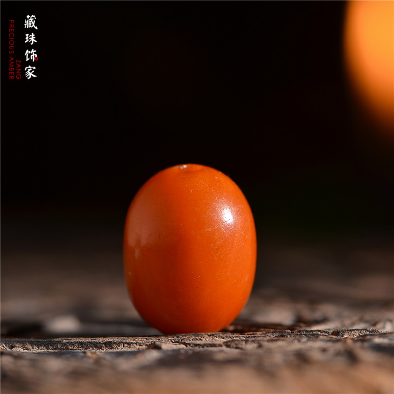 藏珠饰家 收藏级古董老花蜡15mm直径枣珠 爆老东欧回流蜜蜡配饰