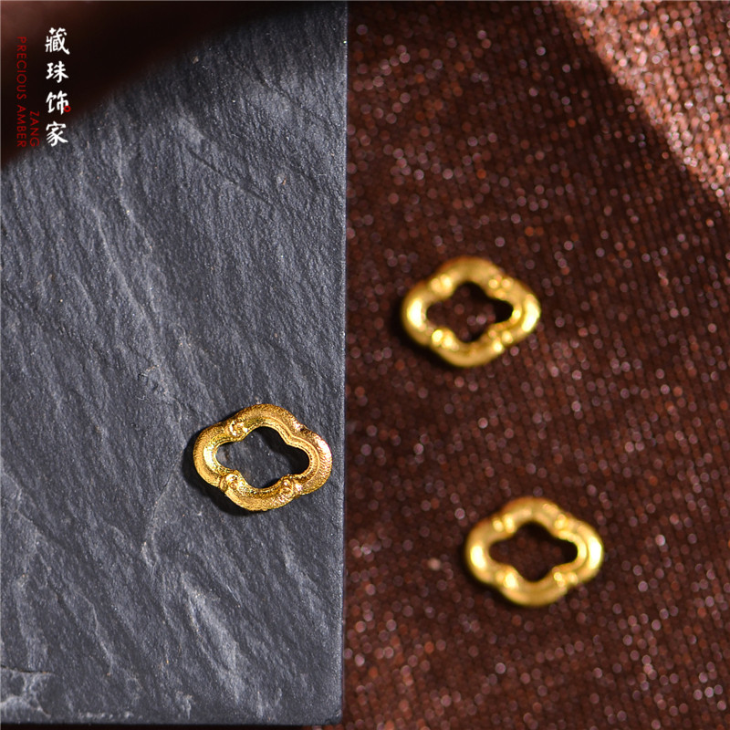 足金錾刻黄金隔片隔珠图片