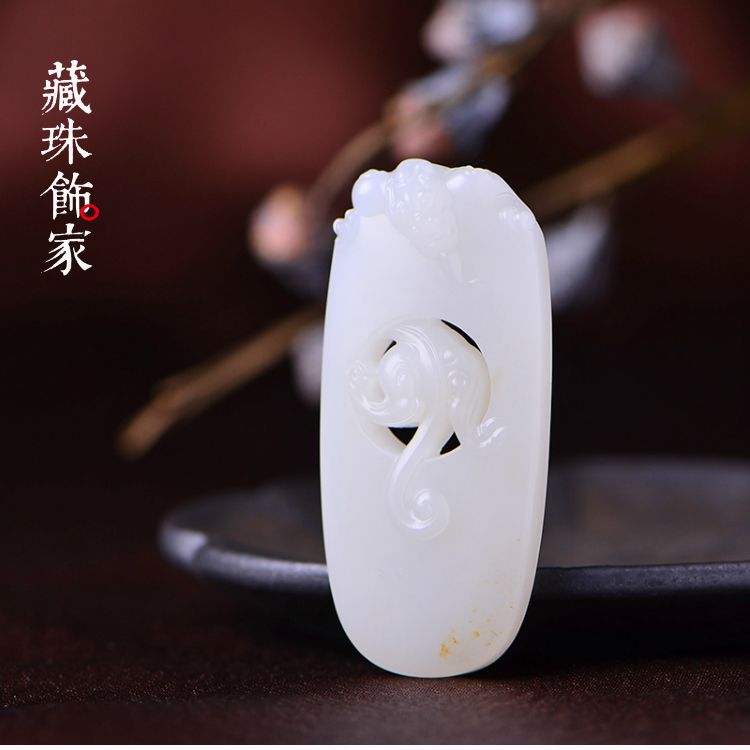 藏珠饰家 天然无优化和田玉籽料吊坠 貔貅雕刻件吊坠17