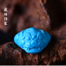 аксессуары для шеи 藏珠饰家 天然原矿绿松石吊坠 兽头