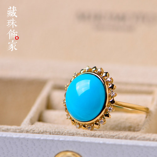 藏珠饰家天然绿松石1绿松石戒指