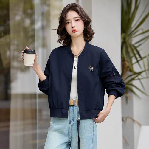 复古刺套小马ME5171-0棒球绣服外女春季新款宽松百夹搭小个子克