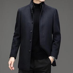 胆毛呢大衣中长立领老羽绒内秋冬双面呢509 男士 WL外套 款 中年厚款