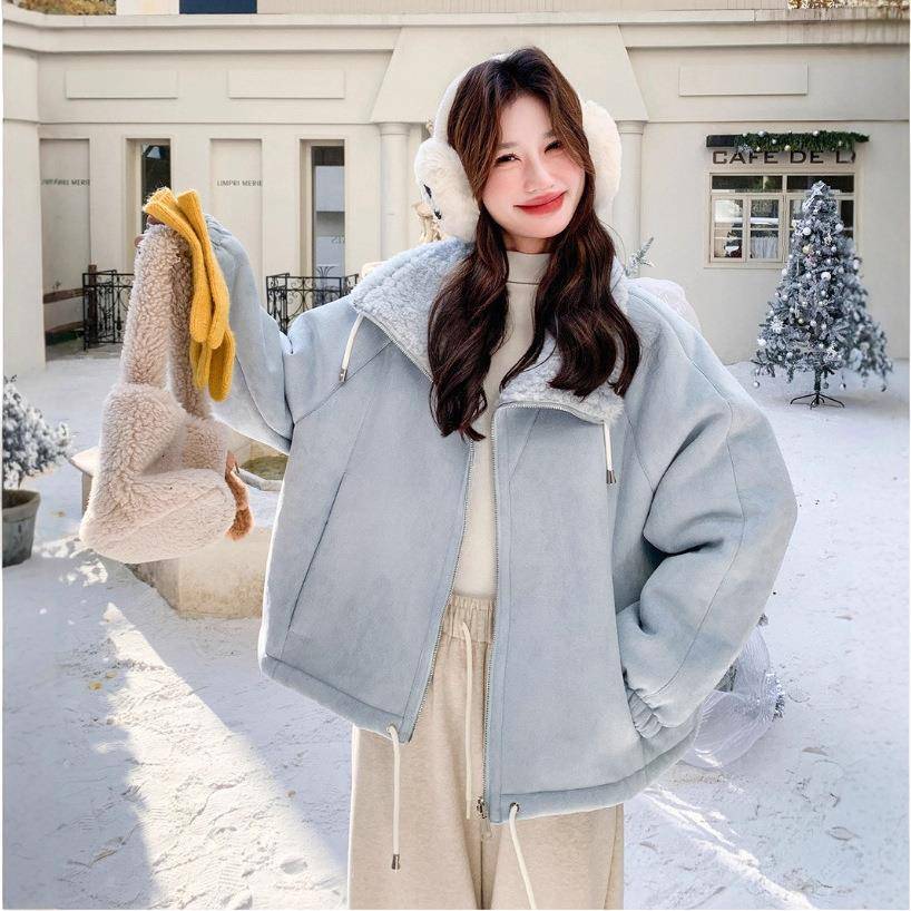 领下摆立一绳b06-AW1仿皮抽毛体