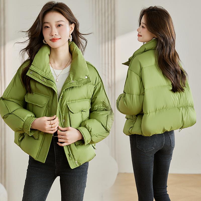 羽绒服女短款冬季新小个子高端款时尚气立洋领加ZDIE5891白厚鸭绒