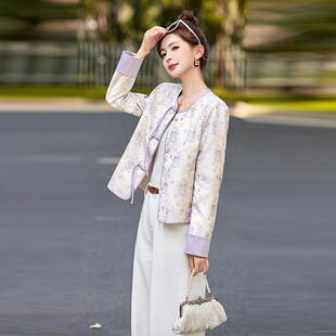 新式外中春款国风外套套盘扣提计花小众设感气WN5-0质上衣