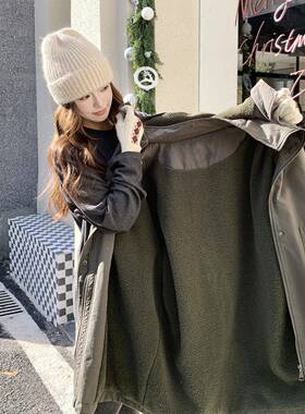 军克毛绿色羔内胆C167-902派羊服