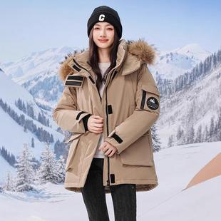 正品保撤柜羽绒服冬新款宽松加工装厚厚51-560真毛领暖棉袄加外套