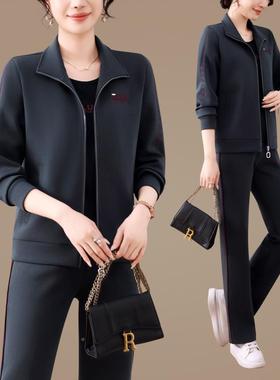 中老年女运动士套装春秋新休款妈52-5012妈修身跑显瘦减龄步闲三