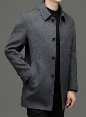 冬季羊羊毛呢年子大衣男中长款翻双面呢2288-J外领套中爸爸装绒风
