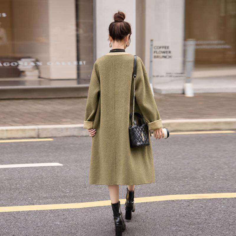 系双面呢羊毛大韩衣女中长ZAI8530S款年秋冬款新时呢尚休闲宽松子