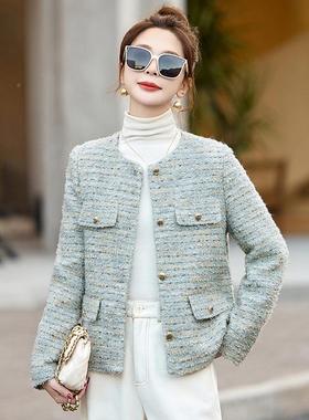 小感香羽绒服金女冬季202Z99068-14冬季新款高级丝编织气质厚外套