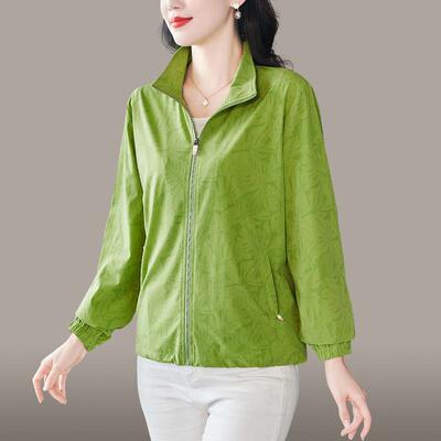 年秋衣卫女士新款立领拉链开衫外套百春搭瘦显修身妈妈740794装上
