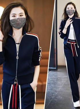 休步闲洋运动套装女春秋74209新士款宽松气减龄显瘦女卫衣跑两件