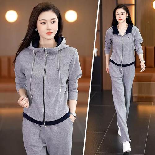 96640692运动套装秋季显新款尚女洋气减龄气质瘦超时火休闲卫衣两