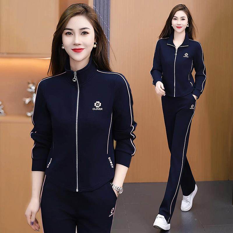 拼色休闲运动套装女春件秋衣款宽松时尚新洋气减龄卫跑步9678922