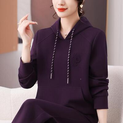 牌运动套装秋女春新款时尚洋品帽气中967568年妈妈连卫衣休闲两件