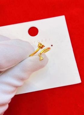 时尚个性铃兰花戒指开口可调节