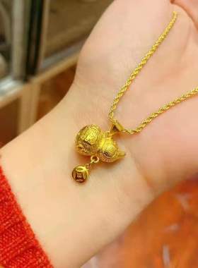 diy葫芦钱币手链饰品配件铜镀金