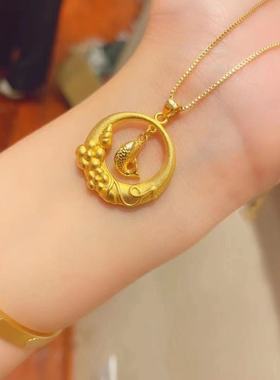 diy沙金锦鲤毛衣链首饰品吊坠