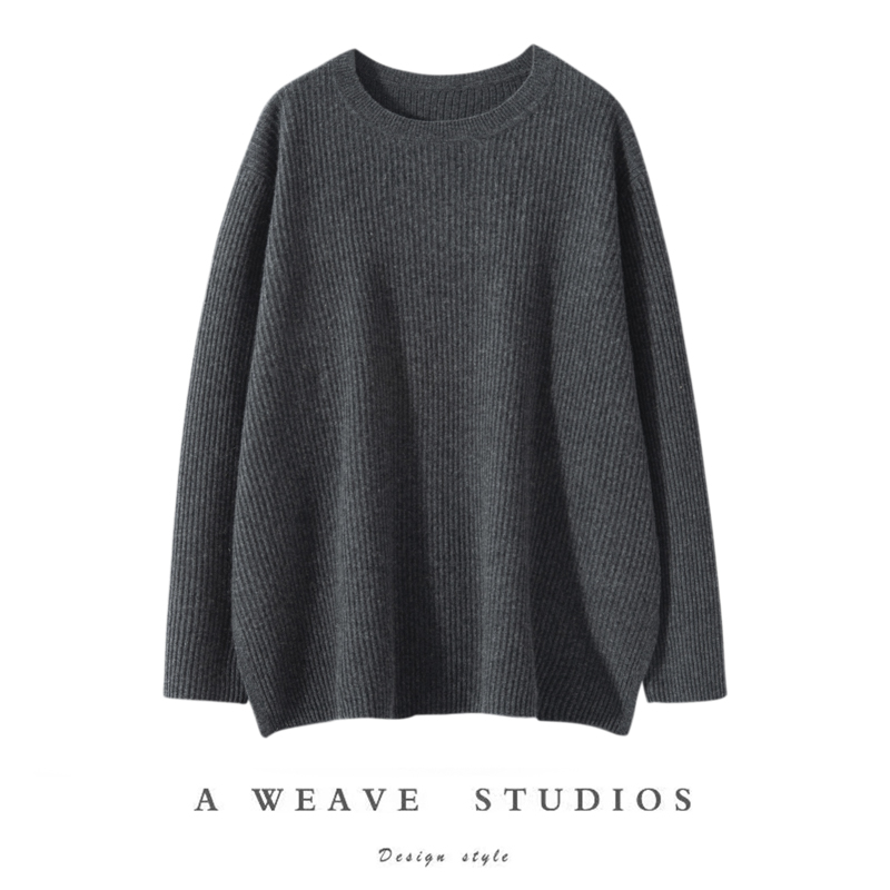 山羊绒圆领套头毛衣秋冬