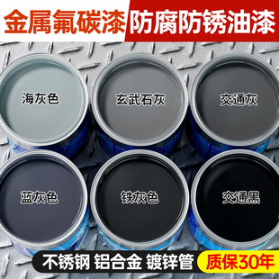 金属氟碳漆户外镀锌管铝合金不锈钢专用防腐防锈油漆浅灰色中银灰